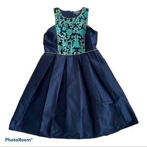 Girls A.T.U.N ethnic navy blue dress